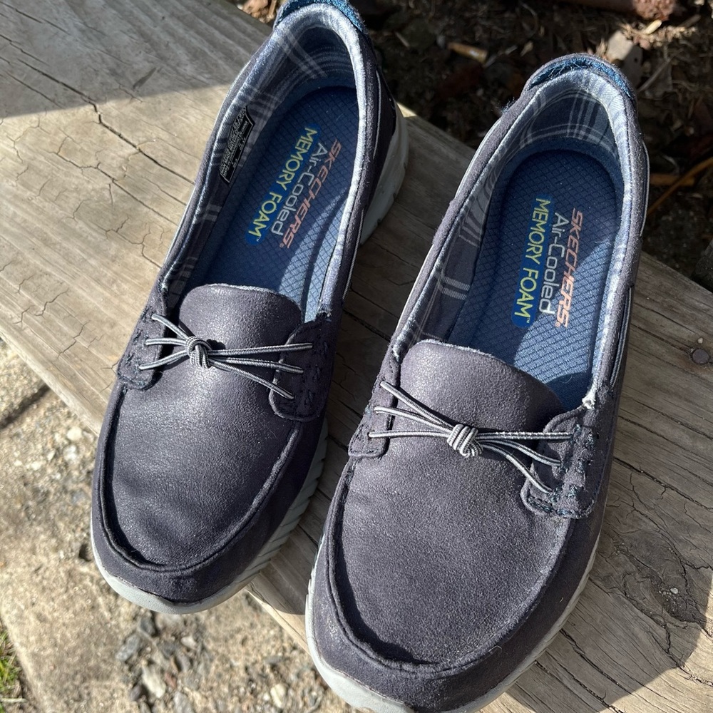 Skechers Blue/Gray Slip-On Size 8 Memory Foam